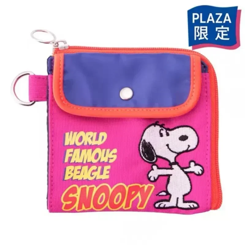 Bolsa de Snoopy con estampado de dibujos animados MINISO, bonita bolsa de almacenamiento bordada, billetera multifuncional Snoopy Zero