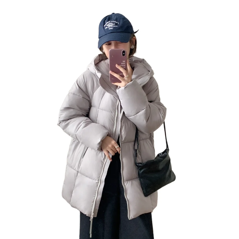 Thick Parkas Coat Jacket Women Zipper Casual Warm Coats Loose Spliced Pockets Hoodies Jackets Parka Sweet Autumn Winter