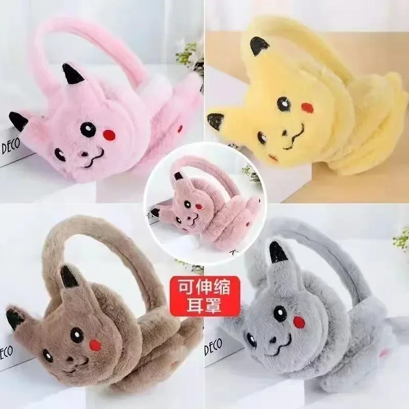 Pokemon Pikachu Earmuff Cartoon Anime Cute Thickening Keep Warm Children Ear Warmth Fashion Charm Kawaii Girls Holiday Gifts