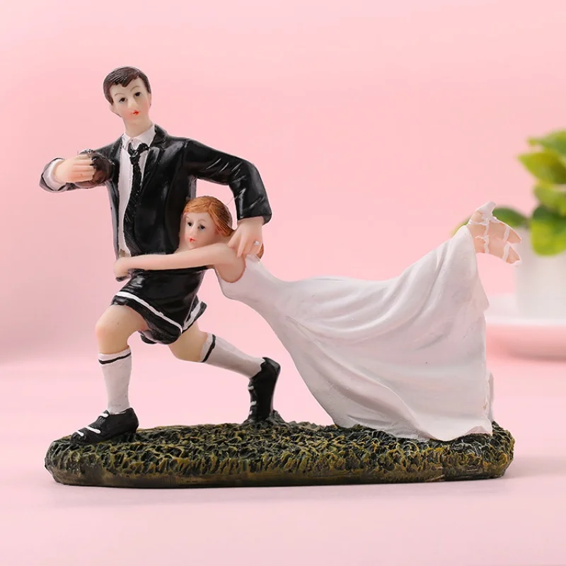 Creative Resin Man Bride and Groom Decoration  Resin decorations New House Decoration Football Love