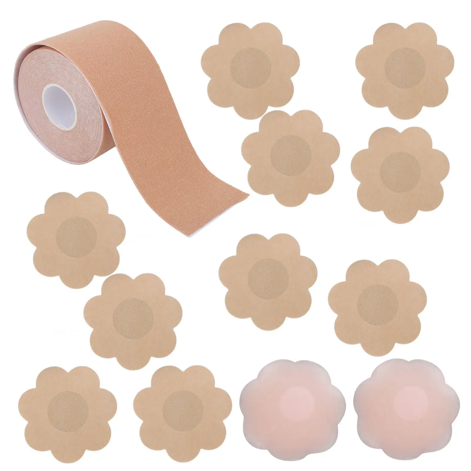 Breast Lift Tape Stretchy Nipple Covers Silicone Adhesive Bra Fashion Tape Set