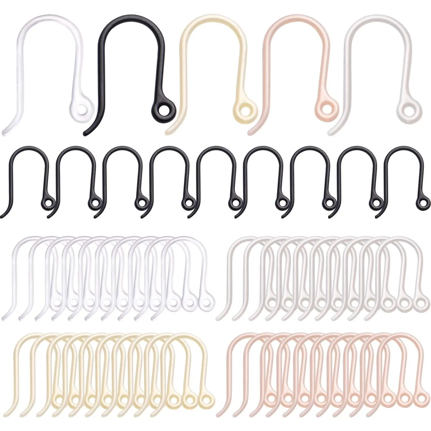 

Plastic Earring Hooks, 50pcs Non-Allergenic Plastic Earring Hooks Safety Ear Wire Hooks Earring Findings for DIY Jewelry Making