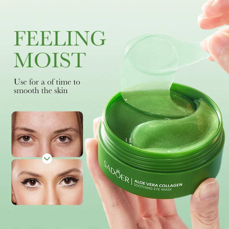 Aloe Vera Collagen Eye Mask Anti Dark Circles Removal Eyes Bags Moisturizing Firming Eye Patches Relieve Eyes Skin Care Products