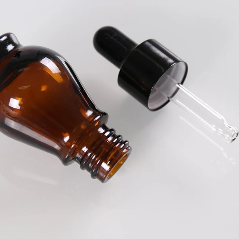 1pcs Dropper Bottles 5ml-10ml Reagent Eye Drop Amber Glass Aromatherapy Liquid Pipette Bottle Refillable Bottles Travel