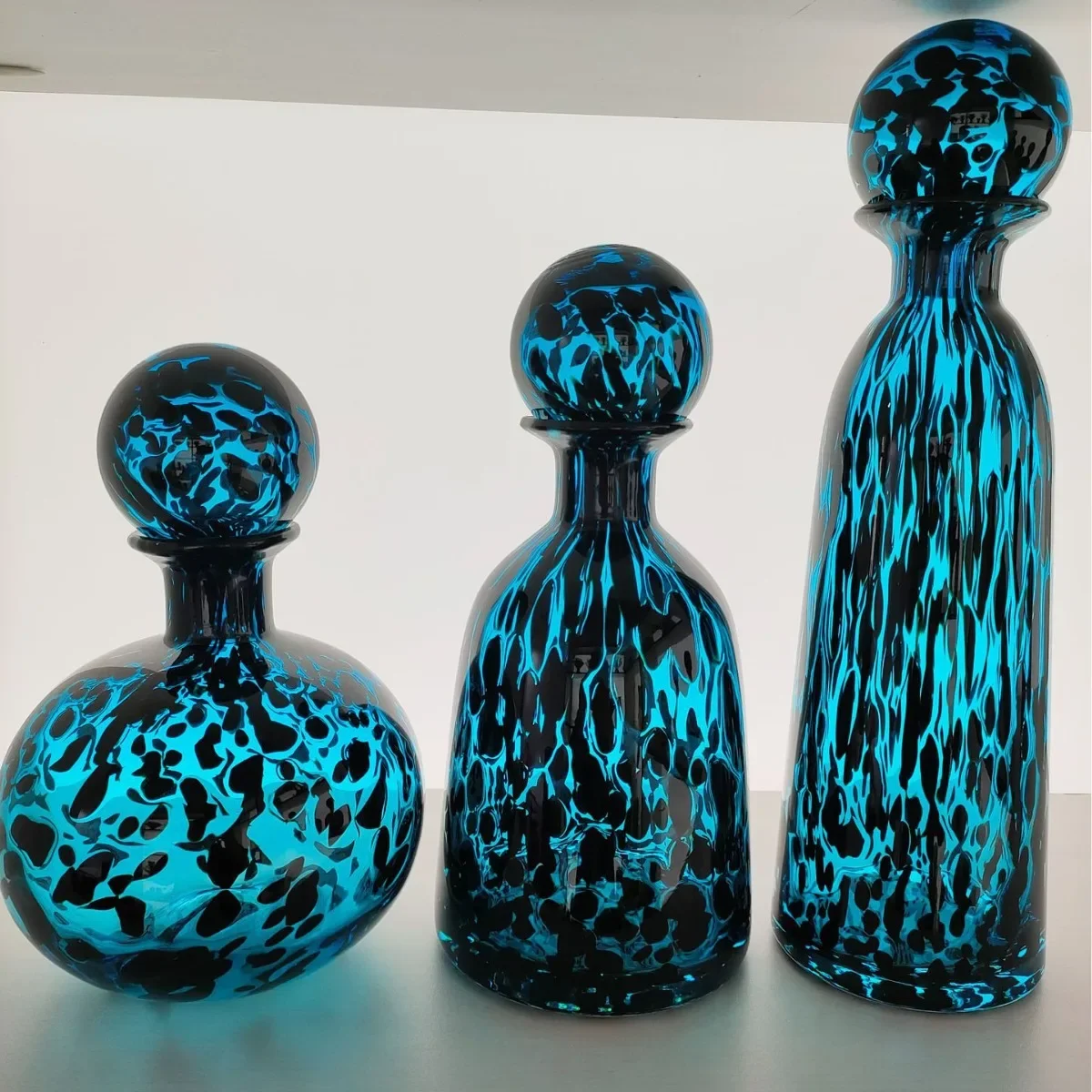 Glass Vase  Colorful Transparent Leopard Print Terrarium Flower Arrangement Accessories Glass Bottle with Lid Home Decoration