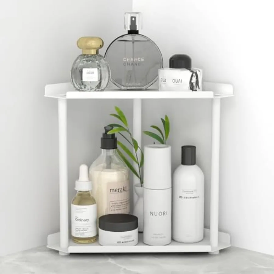 

Corner Bathroom Counter Organizer, Bathroom Organizer Countertop, Countertop Storage Shelf for Bath, Kitchen, Living Room, Bedr