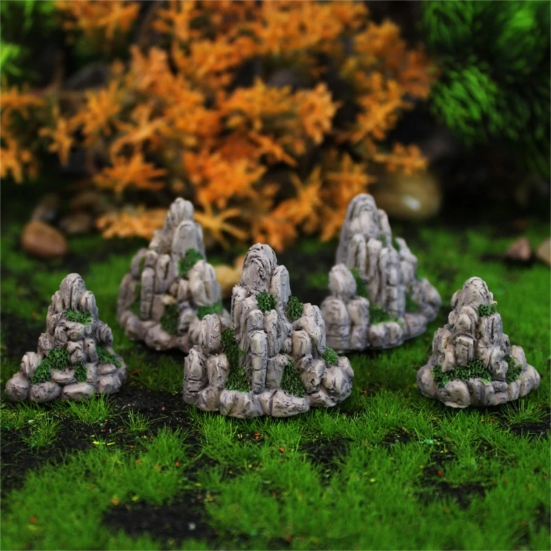 พิพิธภัณฑ์สัตว์น้ำ Micro Landscape เรซิ่นหัตถกรรม RockHills Fishtanks ใต้น้ำ Decors Rock Figurine สำหรับ FairyGarden Dropsale