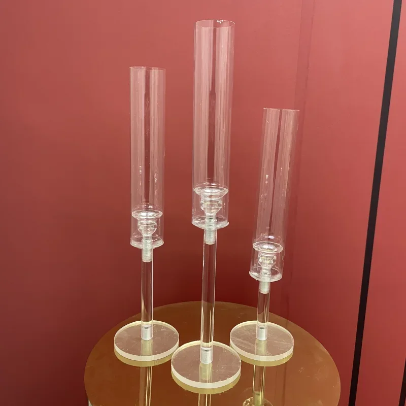 3 Pcs Acrylic Candlestick Centerpieces Road Candelabra Lead Centerpieces for Wedding Christmas Decor