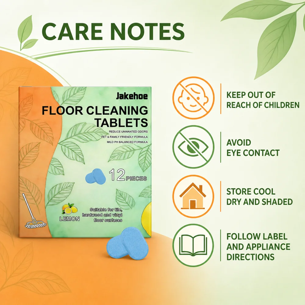 Jakehoe Floor Cleaning Tablets 12 Pieces for Hardwood Tile Laminate Vinyl Floors Mop Water Tank Daily Home Surface Cleaning Care