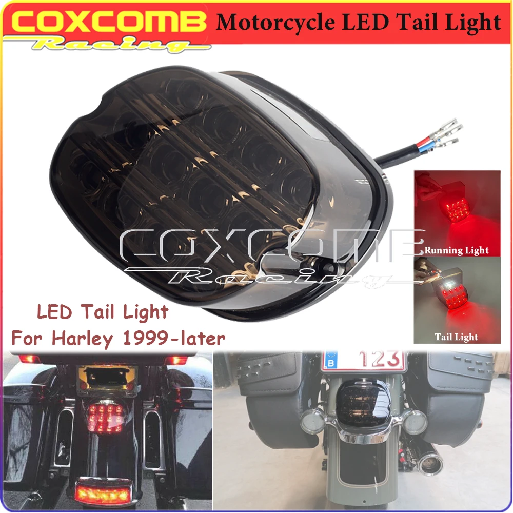 Motorcycle 12V LED Rear Running Brake Tail Light For Harley FLST F FLSTSB FLSTC FLHRC FLHTC U FLHTK FLTRU FXST S FXSTB FXSTC 99+