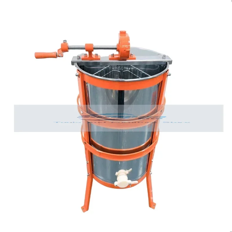 New Stainless Steel Honey Taking Machine with Triangle Iron-Ring Support Honey Shaker with Plastic Honey Outlet Beekeeping Tools