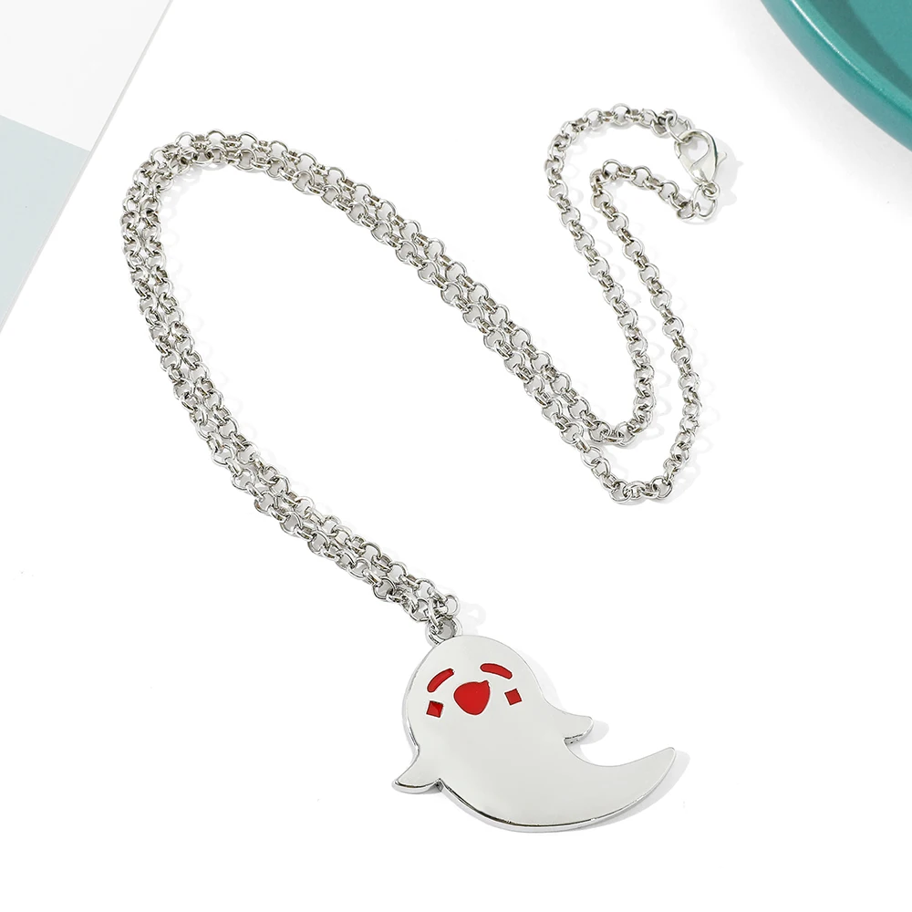 Game Genshin Impact Necklace Cartoon Figure Hu Tao Elfin cute kawaii Pendant Neck Chain Jewelry Fashion Cute Gifts for Girls