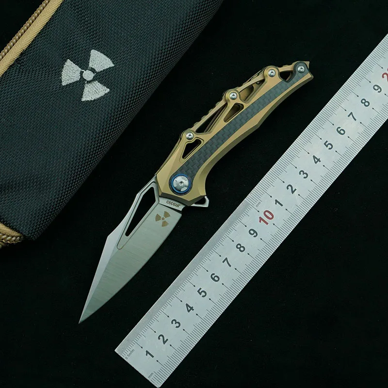 

LEMIFSHE JK9393 Real M390 Blade Titanium Alloy Handle Folding Knife Outdoor Camping Hunting Kitchen Survival Pocket EDC Tool