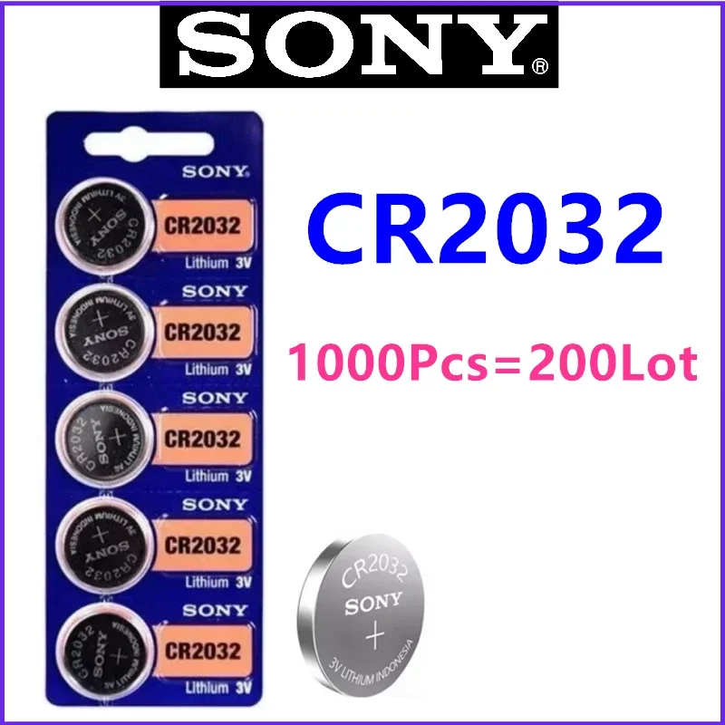 1000pcs Original Sony CR2032 CR2032 Button Cell Battery cr 2032 For Watch Toys Remote Control Computer Calculator Control