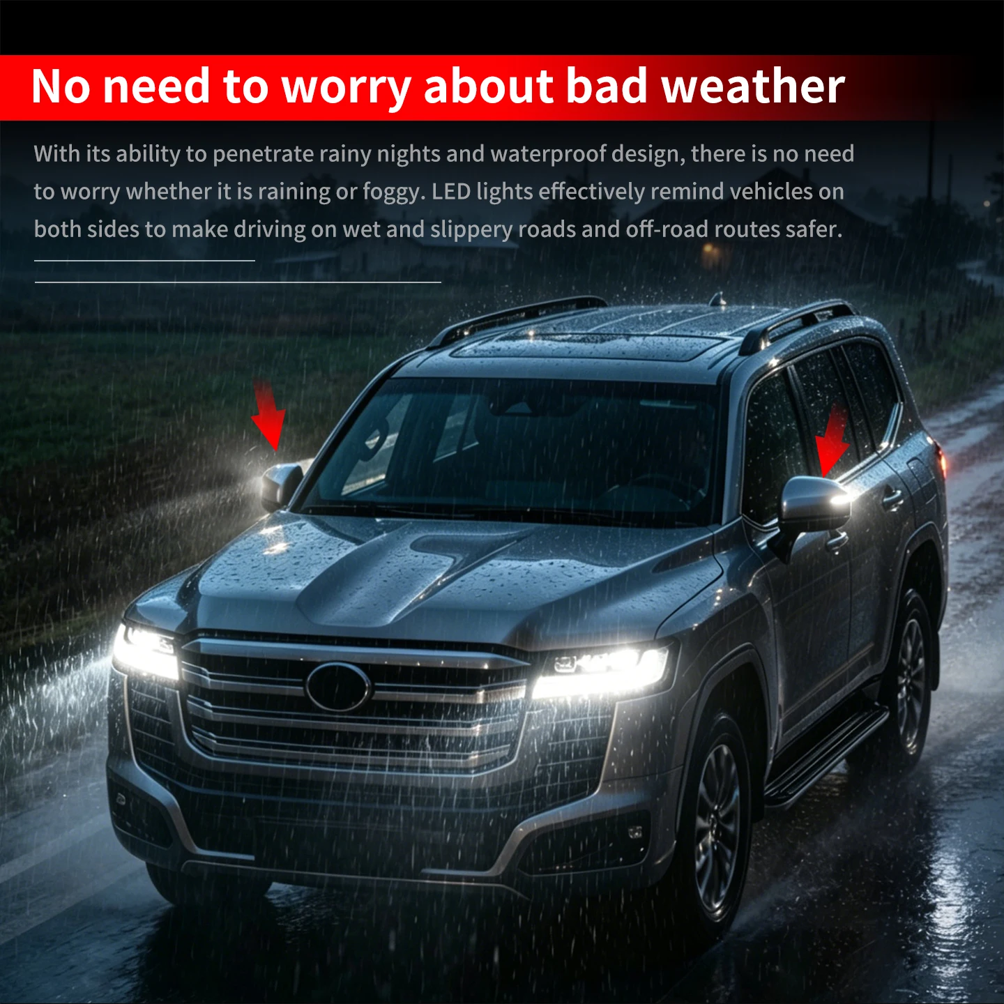 For 2022-2026 Toyota Land Cruiser 300 LC300 J300 LED Mirror Turn Signal Light DRL Sequential Indicator Car Styling Upgrade Acces