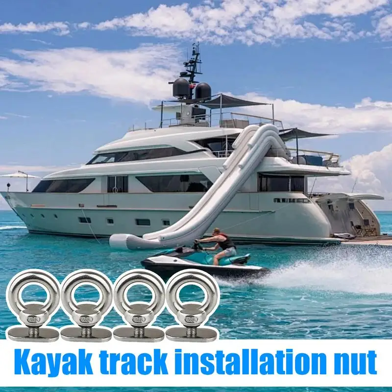 Kayak-Multifunctional Track Acessórios, aço inoxidável resistente, Tie Down Rail, Mount Ilhó, Precise Fácil Instalação, 4pcs