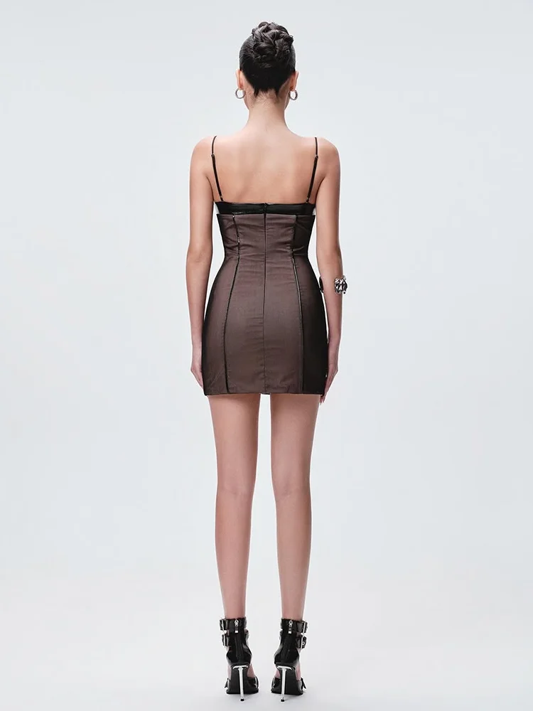 REDDACHiC Abito aderente con occhielli allacciati per donna Retro scollo a V profondo Corsetto a punto Canotta Mini abito estivo Sexy Night Clubwear