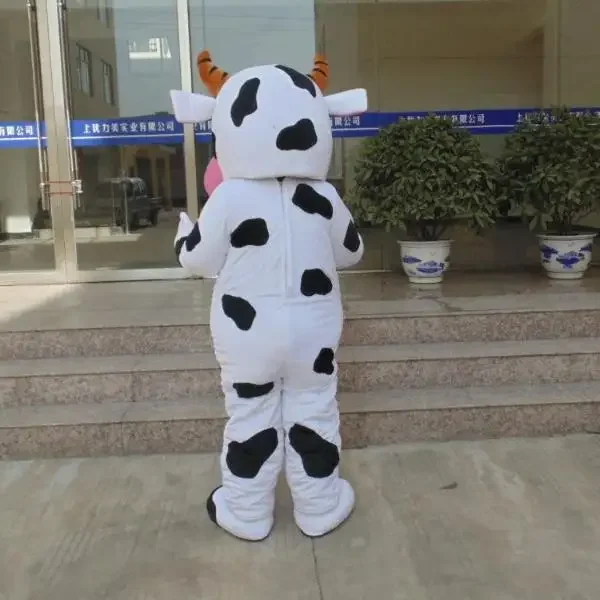 Costume de Mascotte de Personnage de Dessin Animé Cosplay, Vache à Lait, Robe de Barrage de Cérémonie Publicitaire, Accessoire de Carnaval d'Animaux