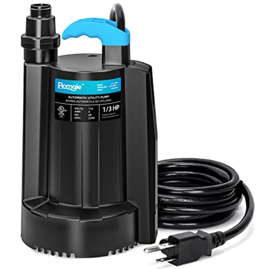 

1/3 HP Submersible Water Pump 2250GPH with 3/4 Hose Adapter for Pool Basement Hot Tub Drainage Portable Electric Sump Pump UTL-