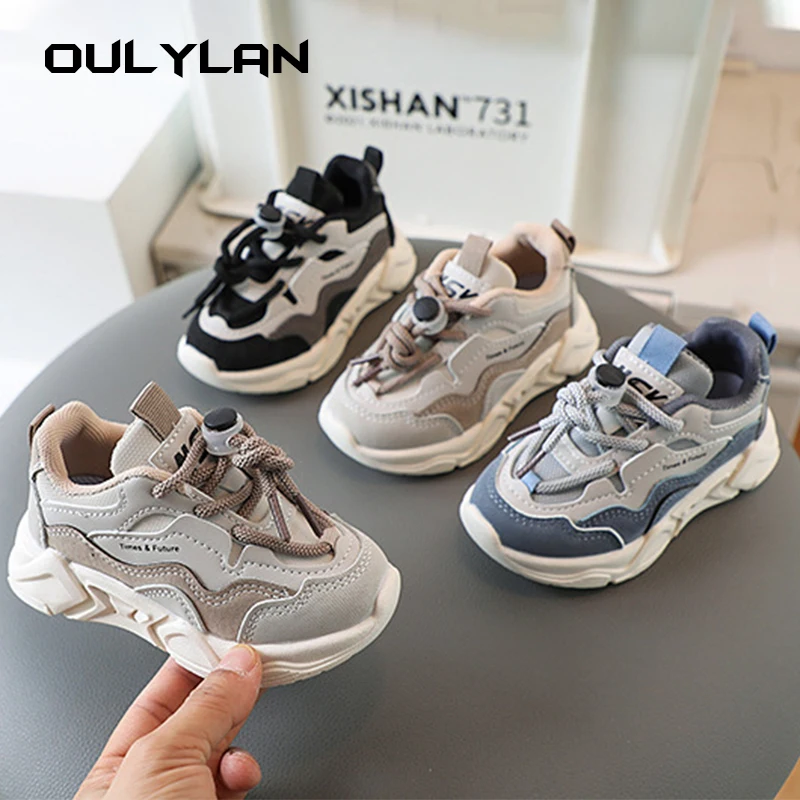 Trendy Children Shoes Spring Autumn Casual Sports Sneakers Breathable Running Shoes 1-6-year-old Baby Shoes Soft Sole Leather