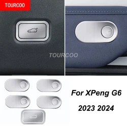 For XPeng Xiao Peng G6 2023 2024 Car Door Interior Switch Trunk Switch Stainless Steel Protective Sticker Interior Accessories