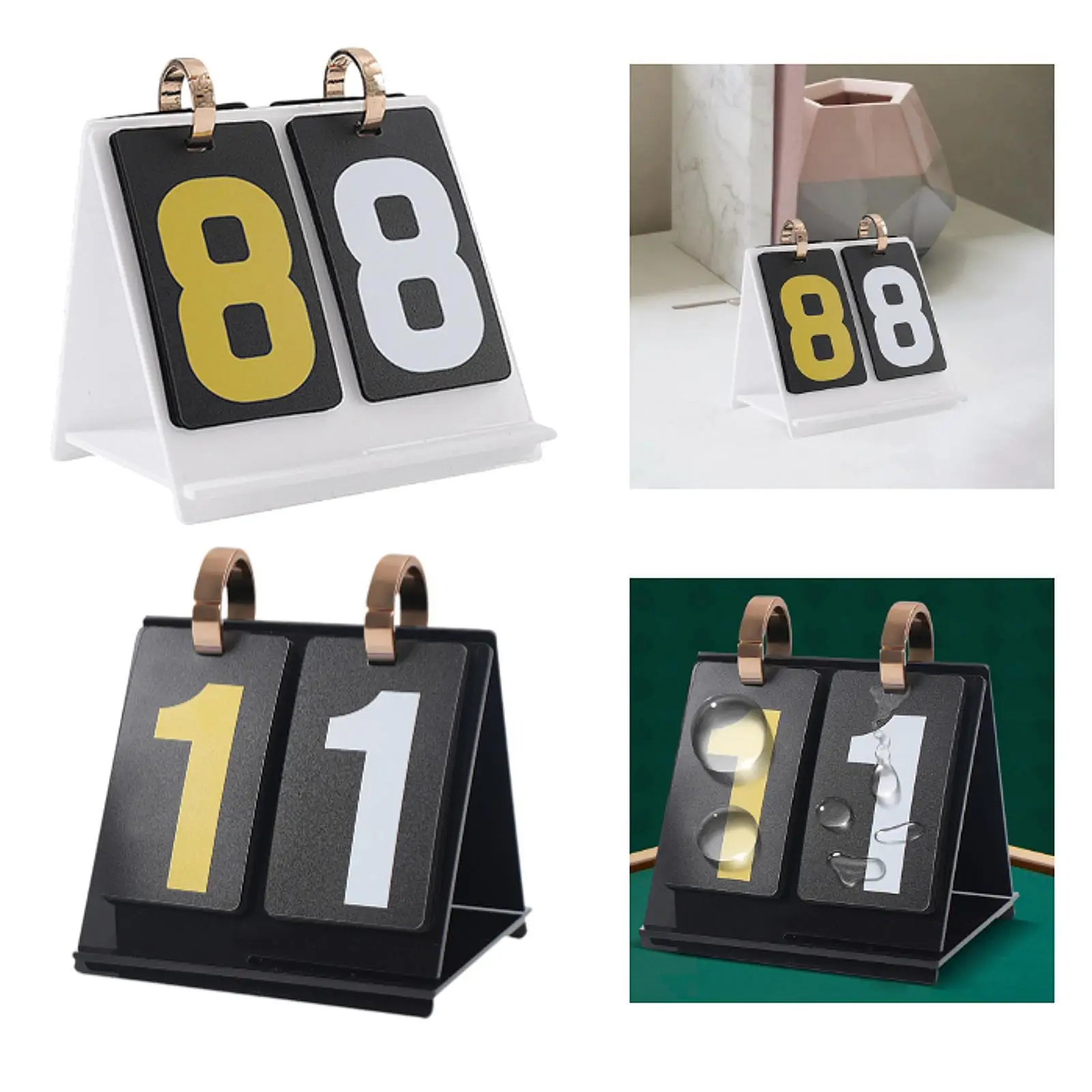 

Card Board Game Scoreboard Acrylic Record Lightweight Multipurpose Desktop Scoring Cards Flip Number Score Keeper Score Flipper