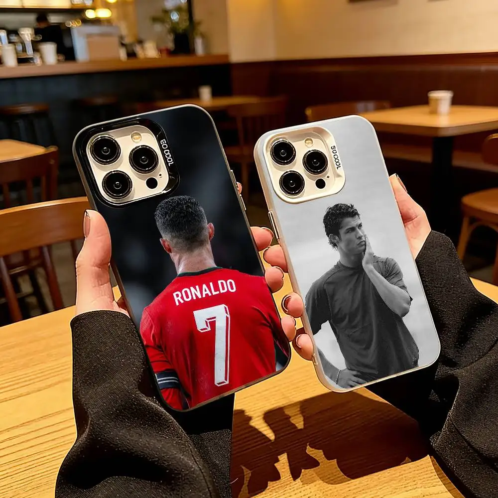 Famous football players C-CR7  Phone Case For iPhone 17,16,15,14,13,12,11 Plus,Pro Max,XS,Colorful Silver Black Cover