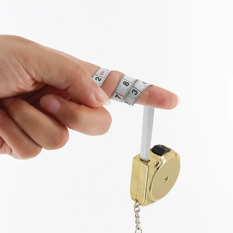 2M Mini tape measure Small household measuring tape retractable 2m Mild steel key chain tape measure Mini measuring tools