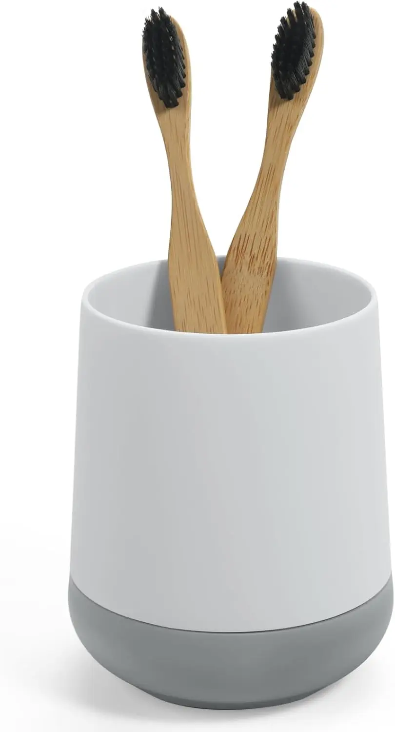 

Белые держатели для зубных щеток для ванных комнат с силиконовым чехлом, современная чистка зубов и держатель для зубной пасты, чашка для органайзера для ванной комнаты