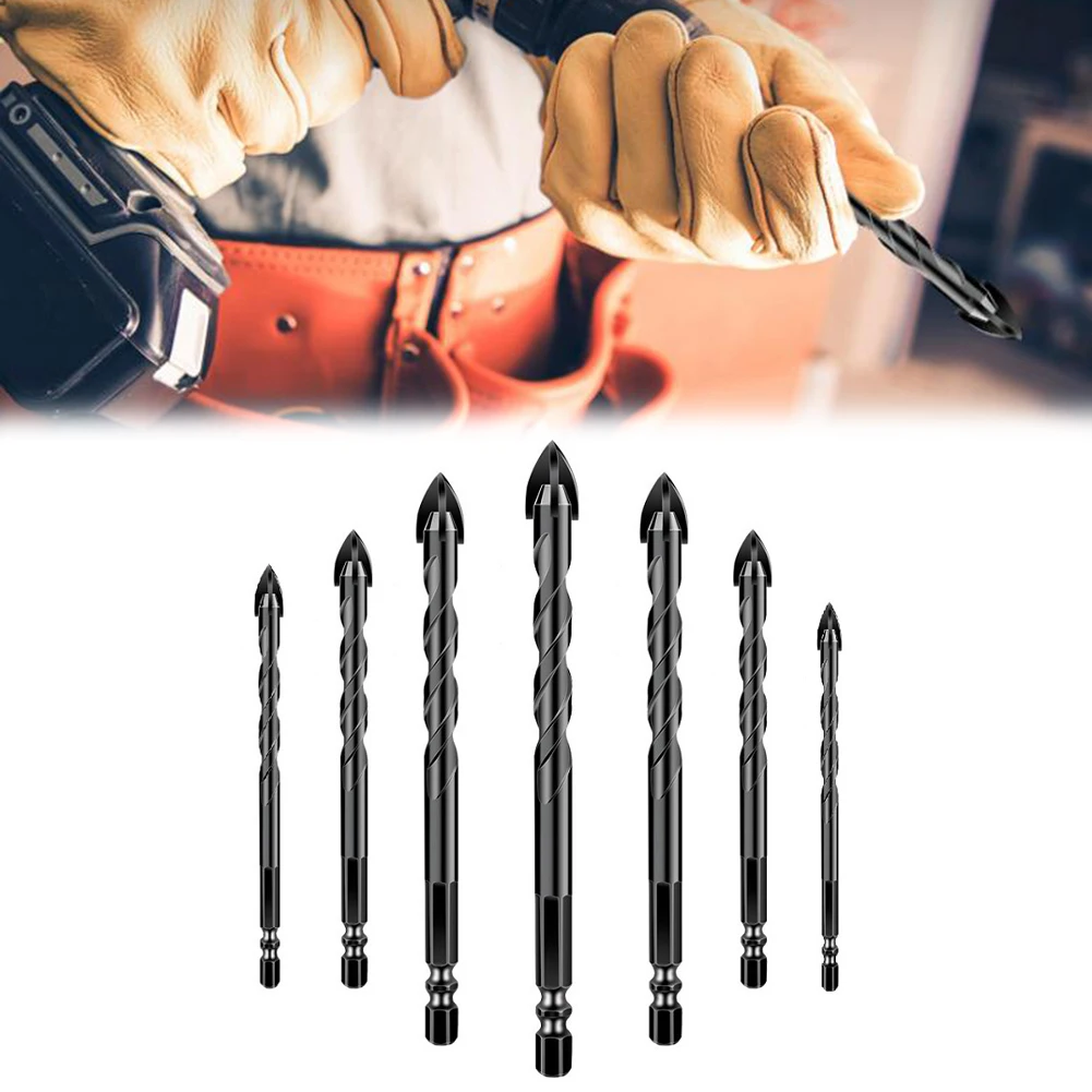 

Строительная работа Сверло с крестообразным шлицем Твердосплавные сверла Черный Конструкция наконечника сверла с 4 лезвиями Конструкция с шестиугольной ручкой