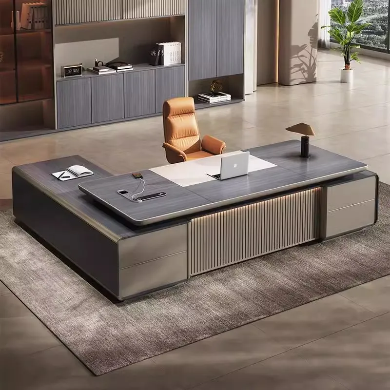

Boss Desk Modern Simple High-end Light Luxury President Desk Chairperson's Office Office Furniture Combination