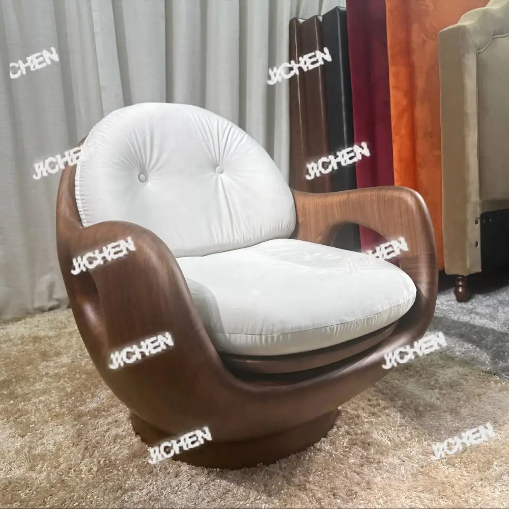 

XHH Nordic Design Single Set Wooden Lounge Chair Creative Minimalist Armrest For Relaxing In The Living Room Scandinavian Style