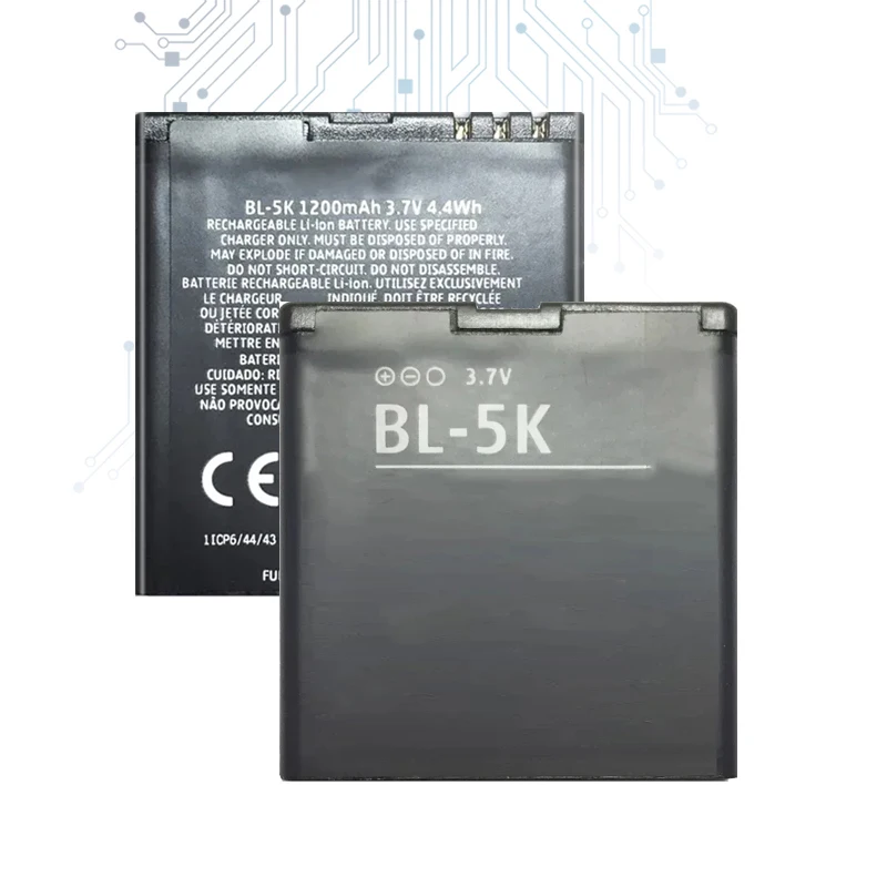 BL-5K 1300Mah For Nokia N85 N86 N87 8MP 701 X7 C7 00 BL 5K Mobile Phone Replacement Battery + Tracking Number