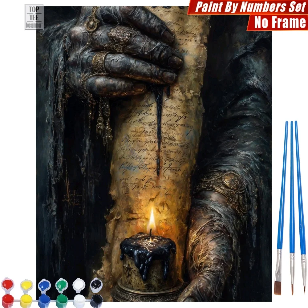 

Mysterious Ancient Scroll DIY Paint By Numbers Set - Wax Dripping Hand Teacher'S Day Gift For Teacher