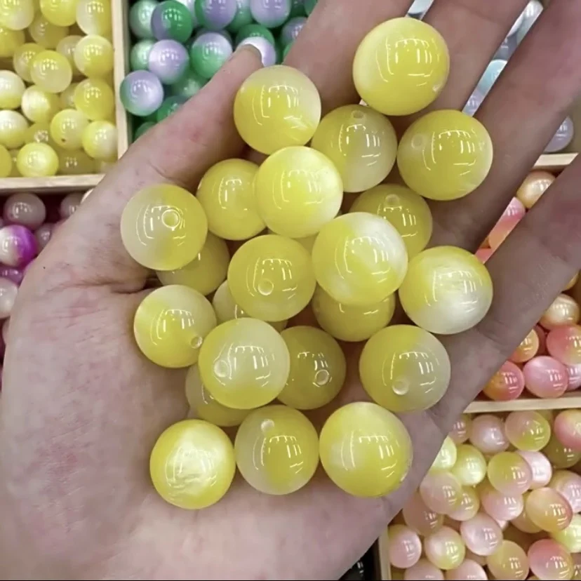 New style 100pcs/lot 16mm color print geometry rounds shape resin straight holes beads diy jewelry earring/bracelet accessory