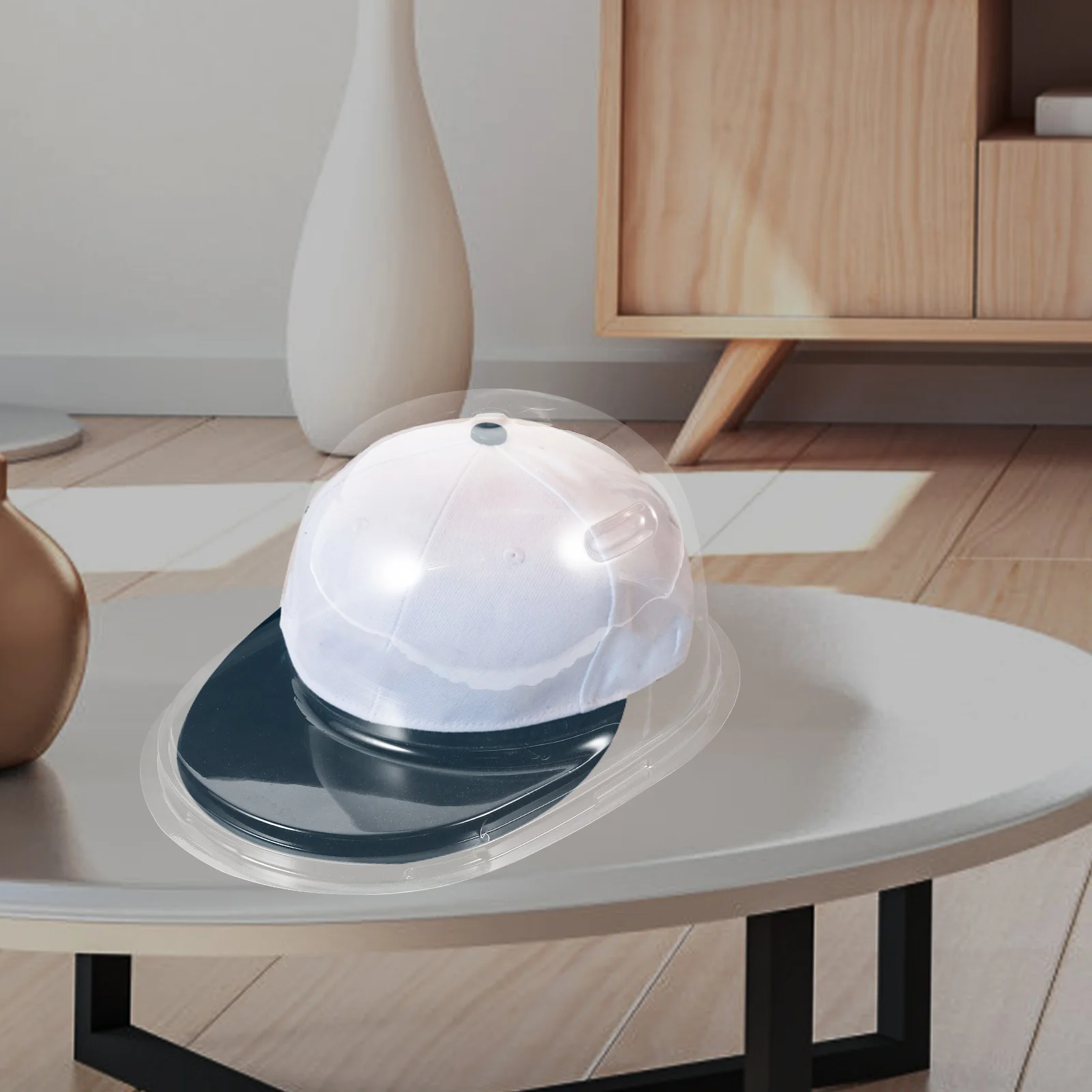 

2 Pcs Portable Hat Box Baseball Cap Storage Mannequin Display Stand Travel Clip Plastic for Caps Rack