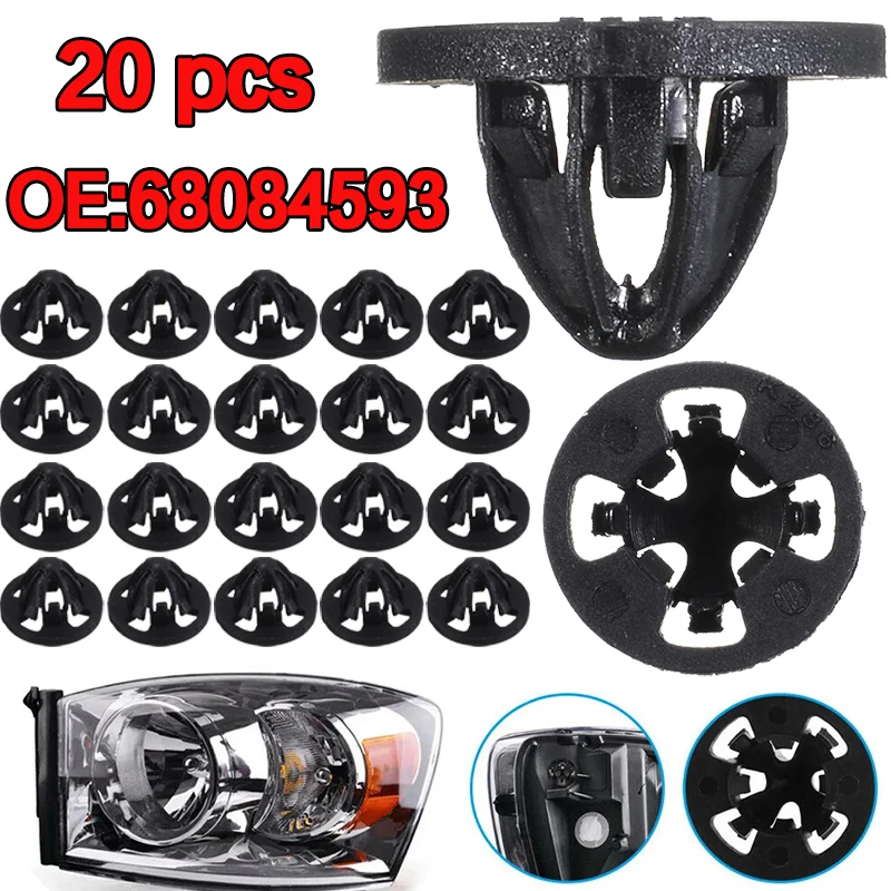 20pcs Car Tail Light Lamp Retainer Fastener Clip Stud Retainer For Dodge Ram 1500 2500 3500 Series 2007 2008 68084593AA 68084593