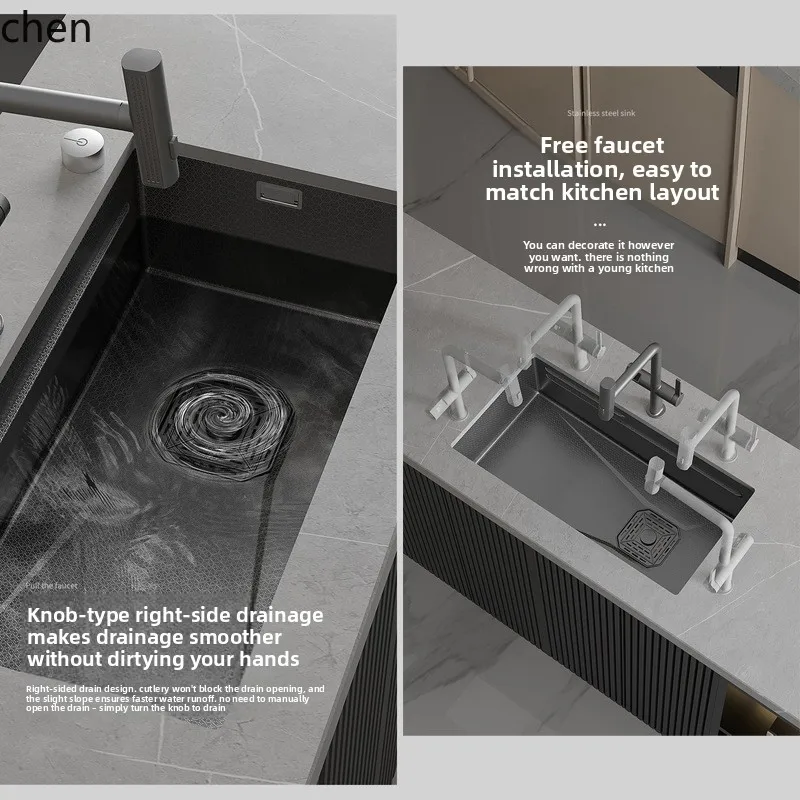 PYH Honeycomb Undermount Sink Nano Coating Stainless Steel Large Single Bowl Vegetable Washing Sink Dishwashing Sink