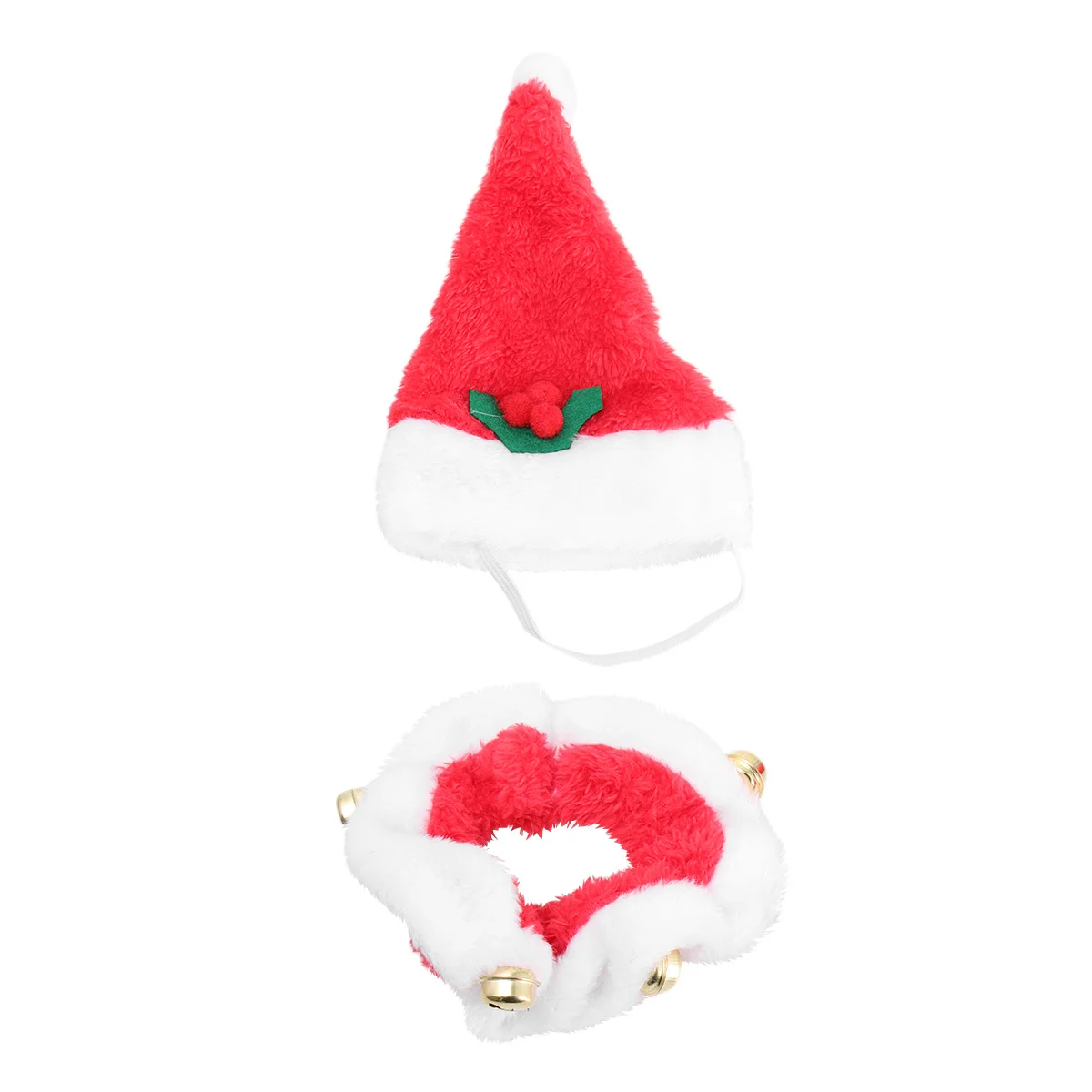 

Dog Cat Christmas Hat Collar Set Adorable Pet Accessory Size S Adjustable Comfortable Sweet Design for Holidays