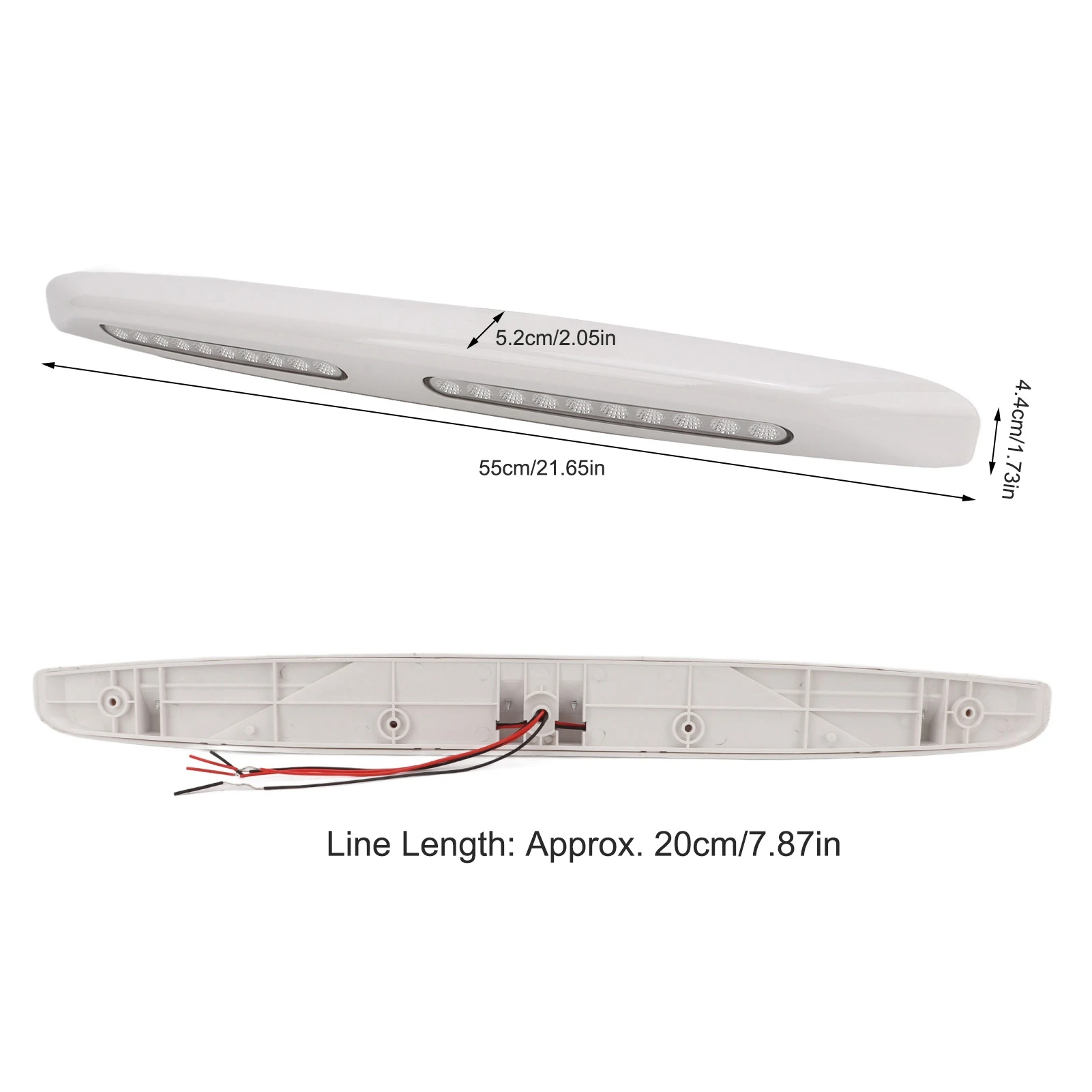 Barra de luz RV 20 LEDs Luzes de toldo de varanda 12V Luzes utilitárias externas à prova d'água para iates campistas