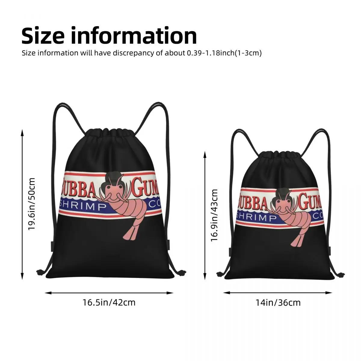 Bubba Gump Shrimp bolsas con cordón portátiles multifunción, bolsa deportiva para libros