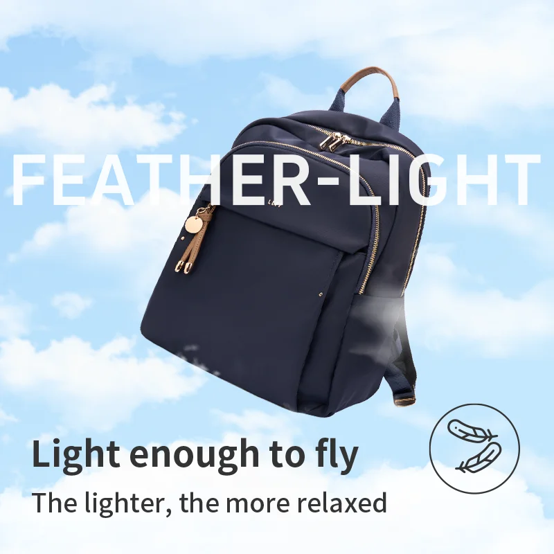 LEFF Large Women Backpack Light Backpacks Casual Commuting Laptop Backpack Outdoor Travel Waterproof Backpack Unisex Solid Color