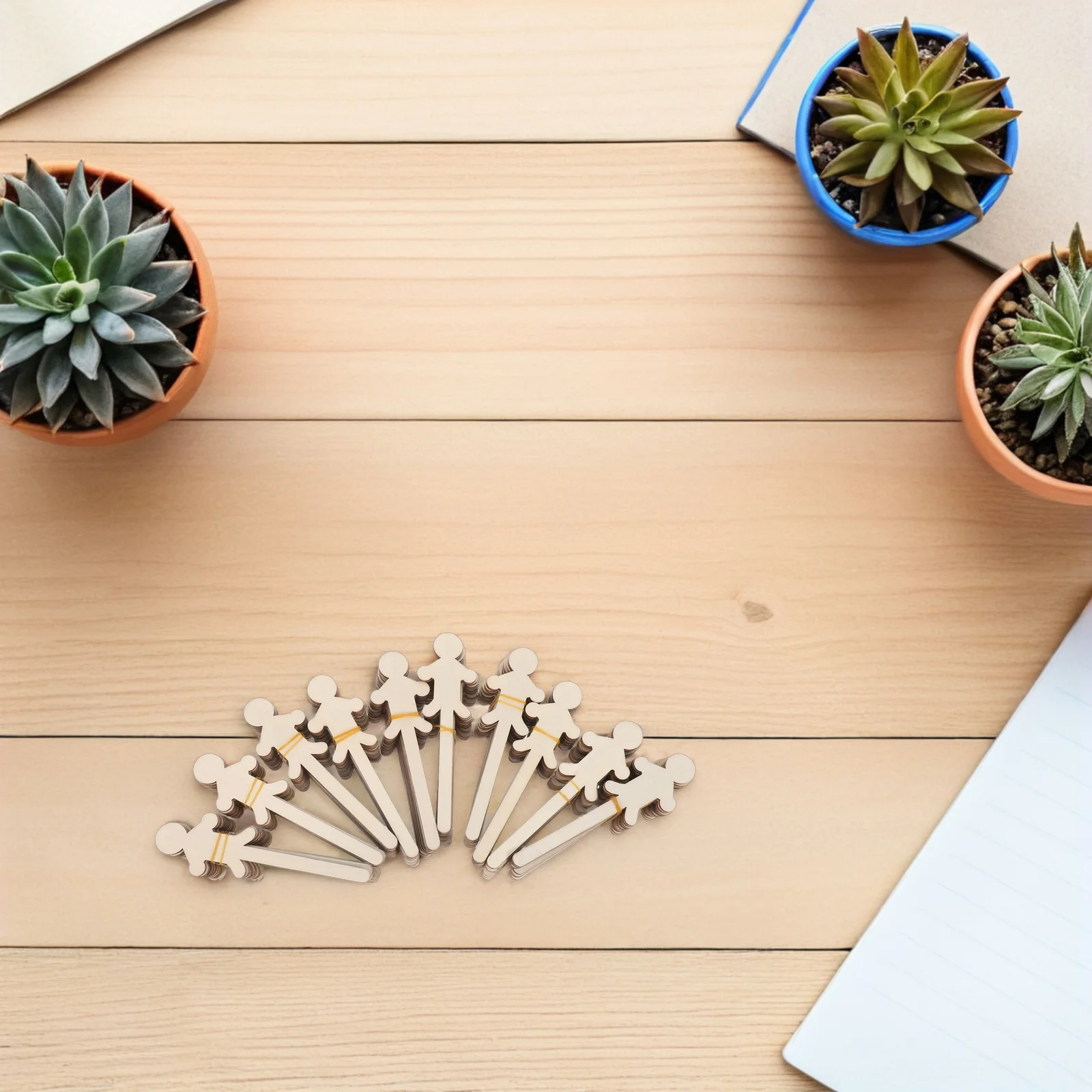 

150Pcs Wooden People Cutouts Craft Paintable Unfinished Wood Figures Classroom Decorations Blank Shapes for DIY Puppets Art