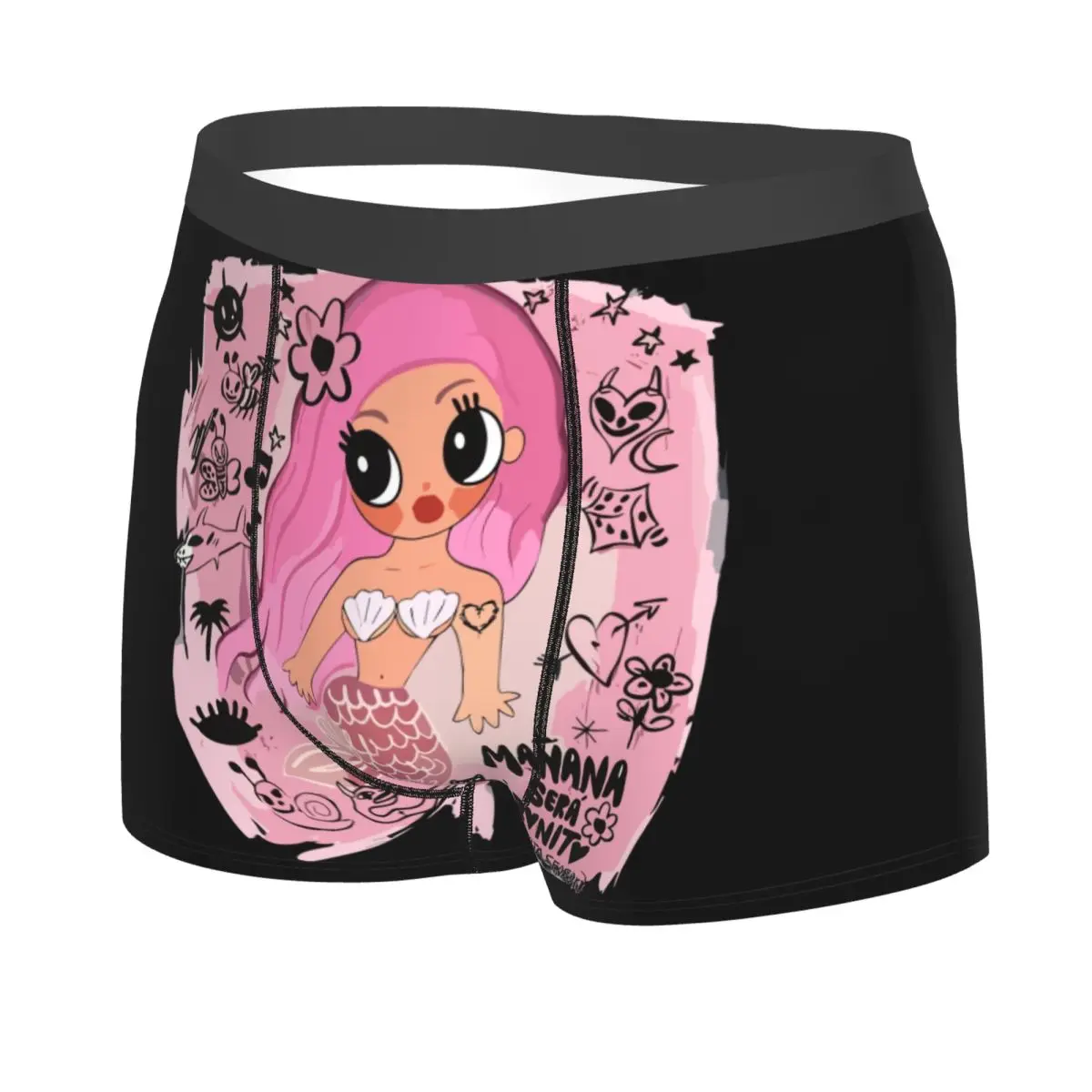 Custom Karol G Mermaid Underwear Men Stretch Reggae Ainger Boxer Briefs
