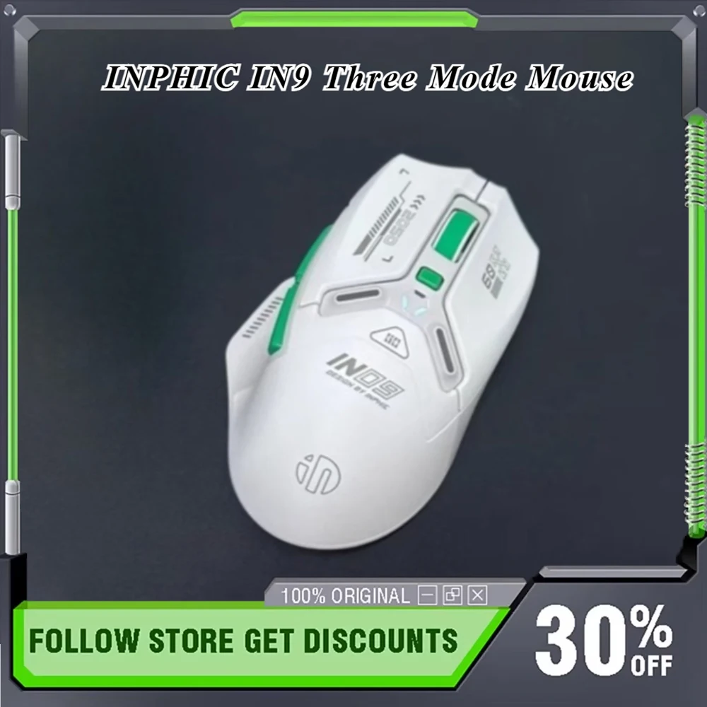 INPHIC IN9 NearLink Wireless Three Mode Mouse Lightweight Low Latency Longlife Ergonomic Laptop Accessories E-sports Gamer Mouse