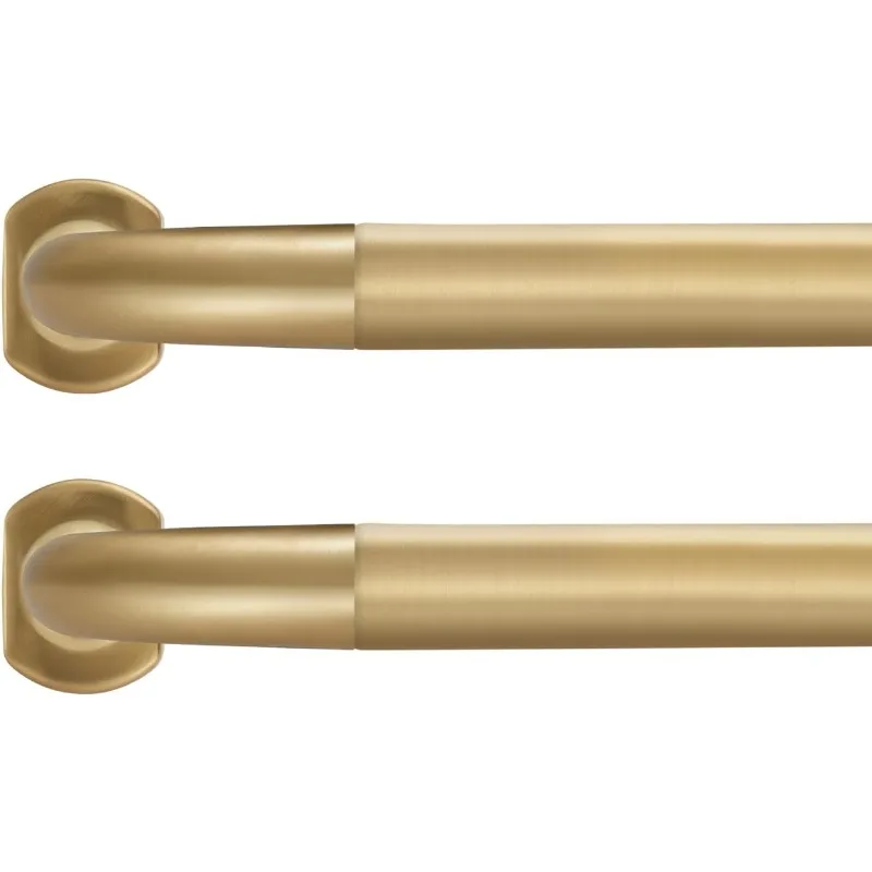

2 Pack 1Inch Diameter Wrap Around Curtain Rods, 48-84Inch Adjustable Length Room Darking Curtain Rods with Aluminum Finials