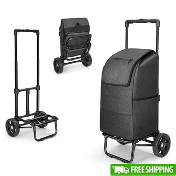 Carrello della spesa portatile 2 in 1 con ruote Capacità di 330 libbre Carrello per la spesa pieghevole Lavanderia e shopping