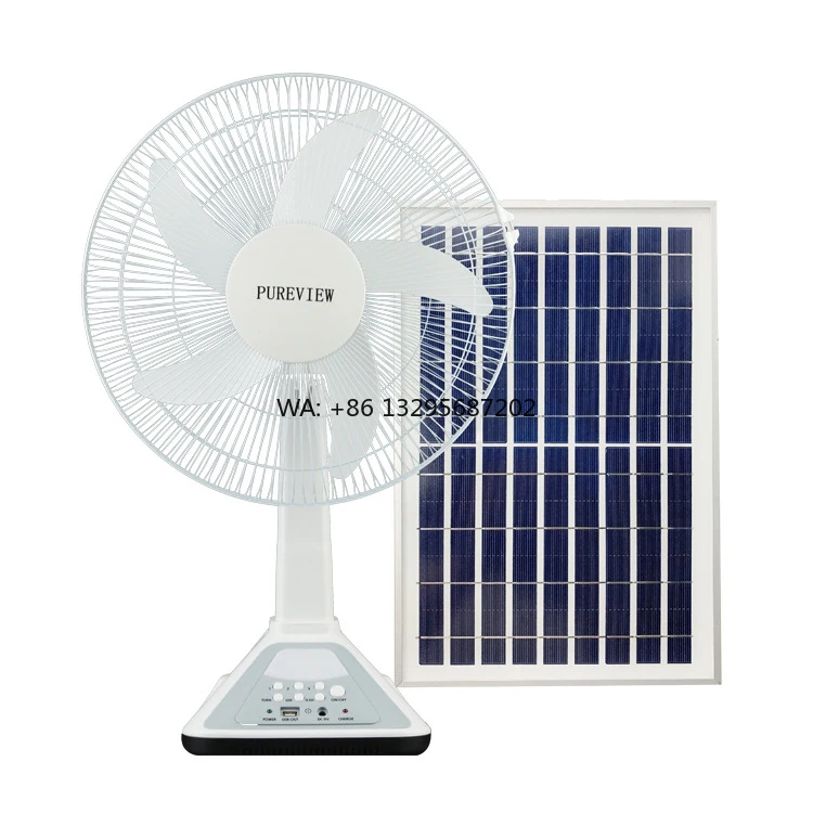 

16 Inch Cheap Table Fans Rechargeable Solar Power Stand Fan Multi-Functional Rechargeable Fan