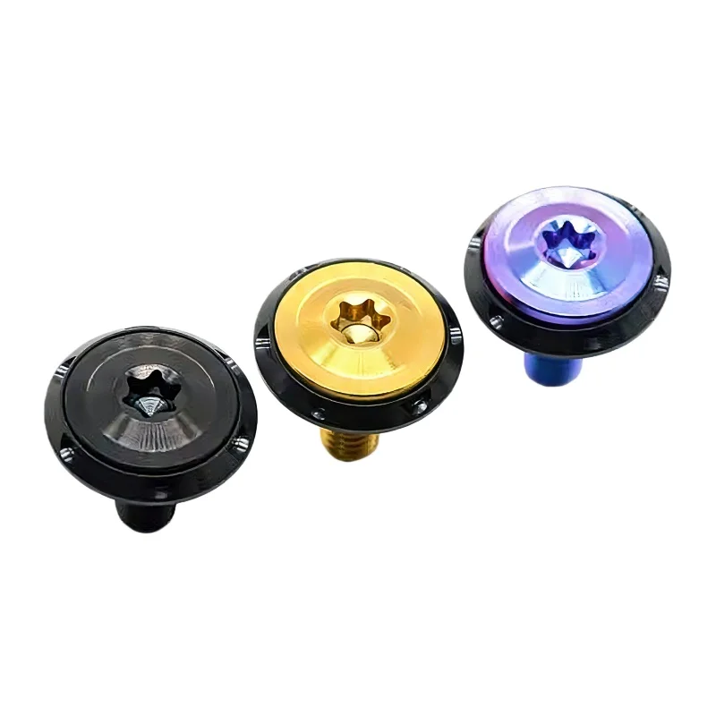 TC4 Titanium M6 License Plate Screws Six-Lobe Torx Head Bolts with Washers, for Car Motorcycle EV Modification 2Pcs