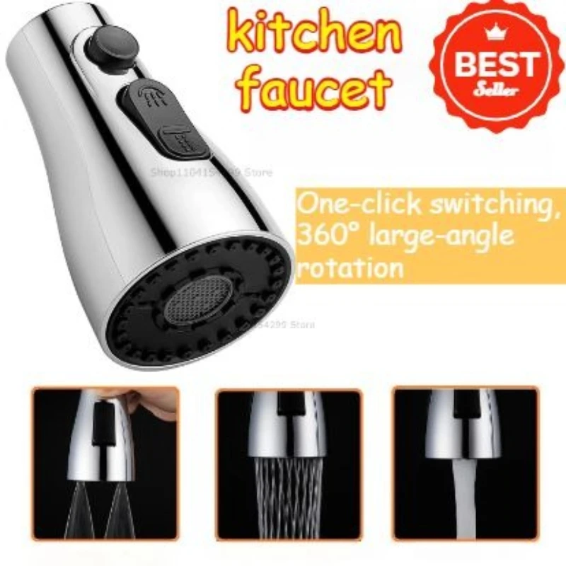 Multi-functional Kitchen Sink Faucet Spray Nozzle Head Tap 3 in 1  Multi-mode Strong Flushing Booster Kitchen Accessories
